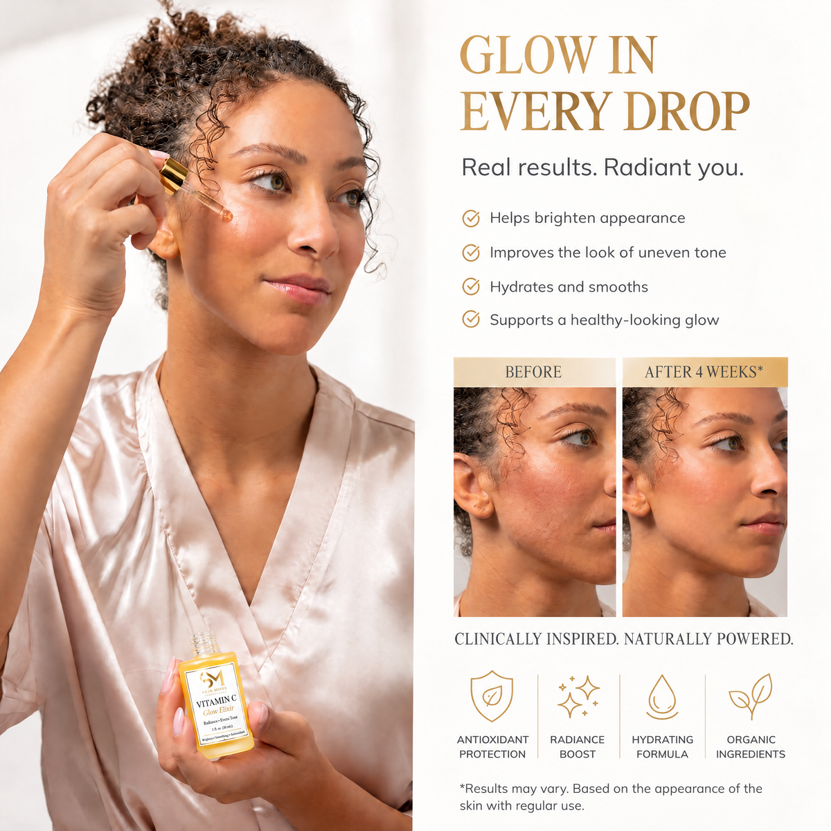SkinMode™ Vitamin C Glow Elixir – Facial Serum, 30 mL